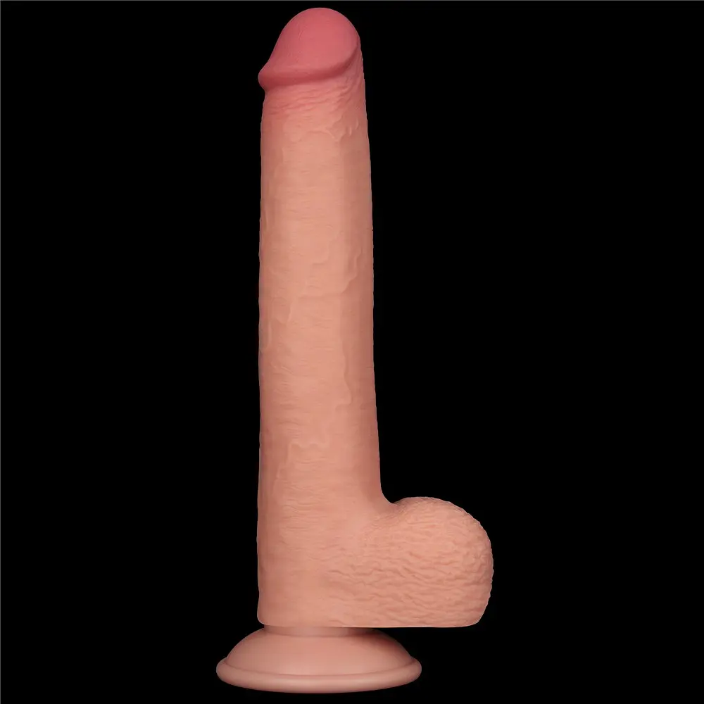 Фалоімітатор LoveToy Sliding-Skin Dual Layer Dong 22 см тілесний - фото 8