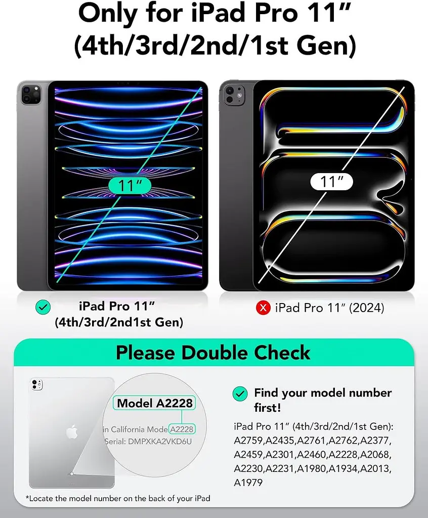 Магнітний чохол ESR Rebound, сумісний з iPad Pro 11 дюймів (2022/2021/2020, 4-е/3/2-е покоління), зручне магнітне кріплення - фото 2