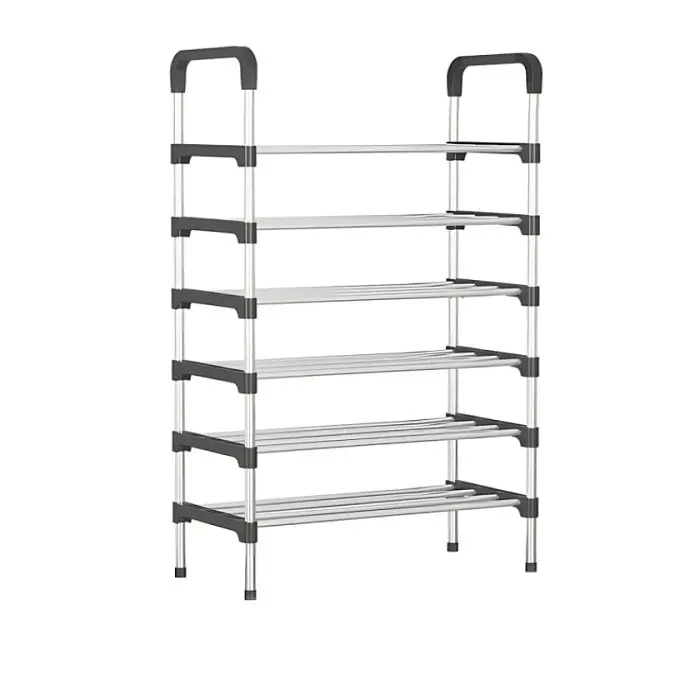 Підлогова відкрита полиця для взуття на 6 ярусів Shoe Rack XL-855 металева 105×54×25 см - фото 4