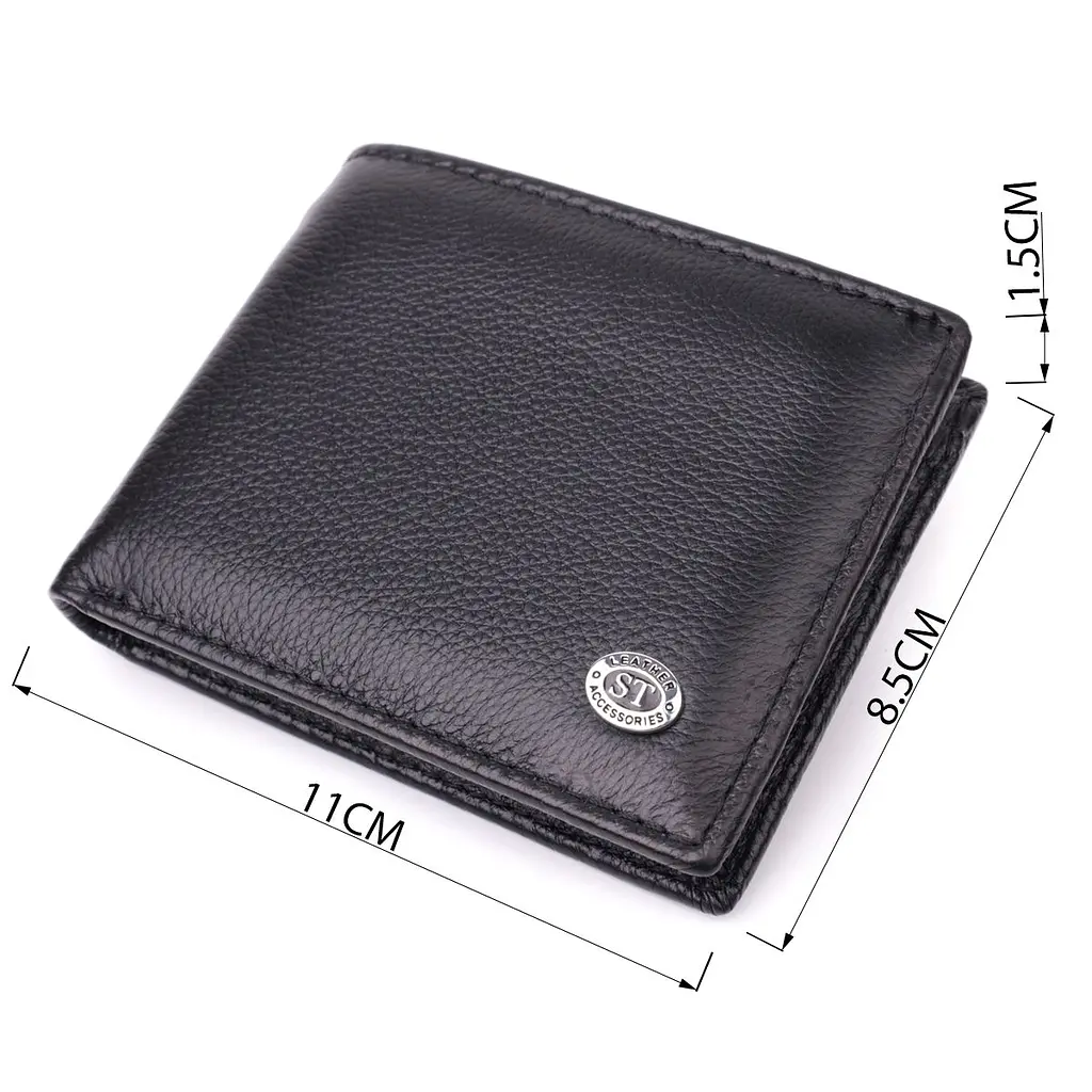 Відмінний затиск із натуральної шкіри ST Leather 22475 чорний - фото 3