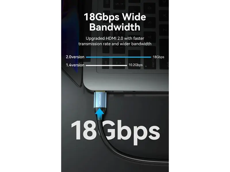 Кабель Vention HDMI Male to Male 4K HD Cable HDMI v2.0 1.5м Blue (ALHSG) - фото 9