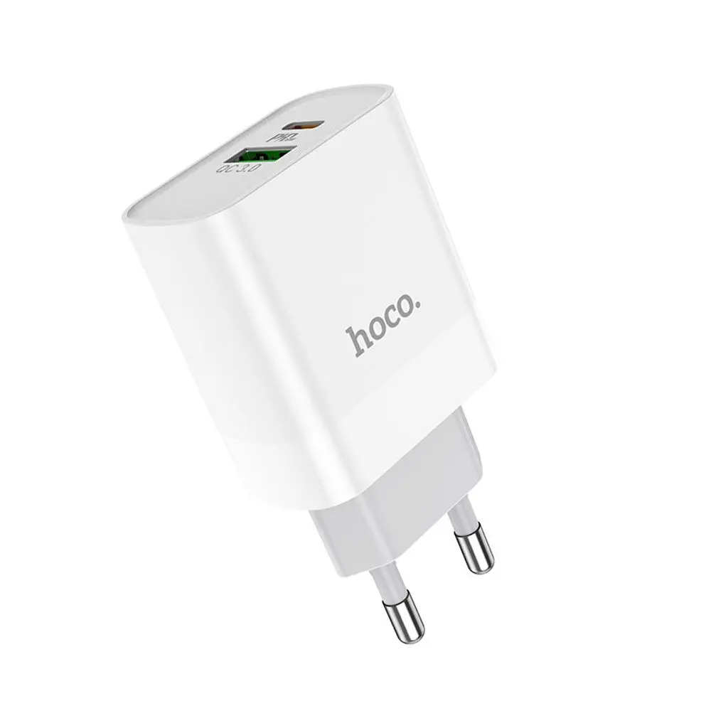 Зарядний пристрій Hoco C80A USB/ Type-C QC PD 20W білий - фото 4