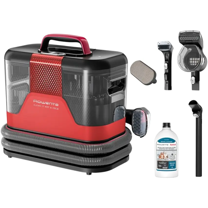 Пилосос Rowenta миючий Clean It Hot & Cold, 1150 Вт чорно-червоний (IN7020F0)