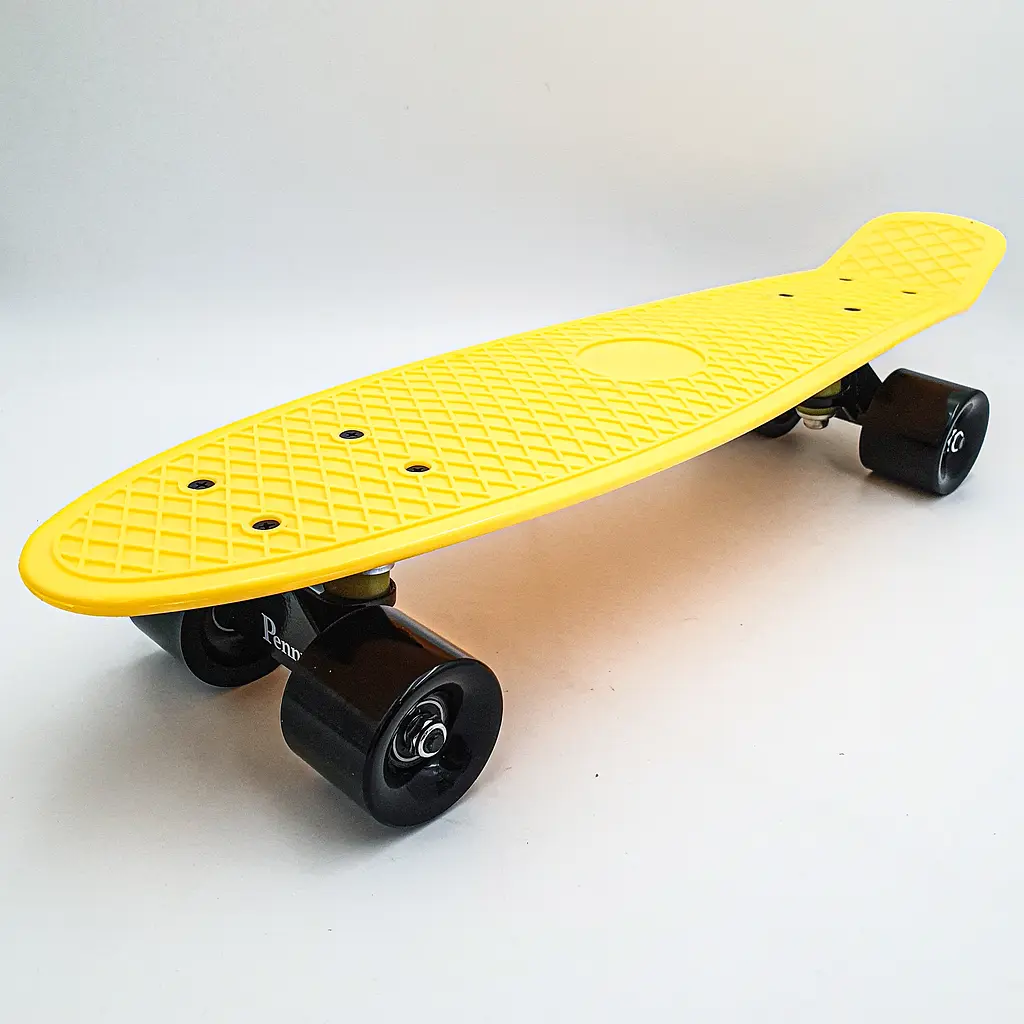 Пенні борд скейт 55х15см до 80кг ABEC 7 матові колеса скейтборд Penny Board Pastel Series жовтий - фото 2