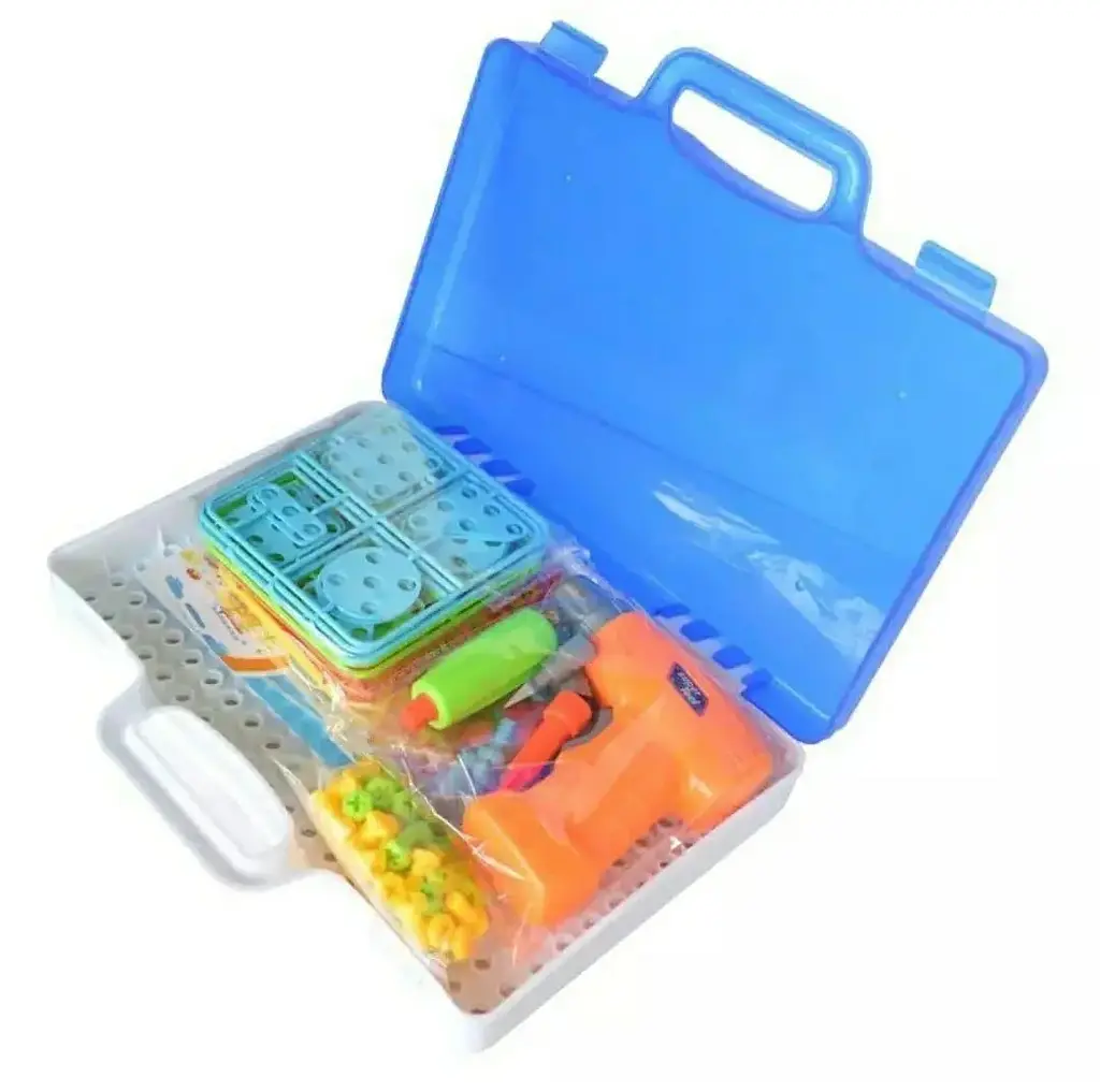 Мозаїка M 5589 2в1, на шурупах, шуруповерт на батарейці, 150 дит, валіза, в коробці (6903317382873) - фото 5