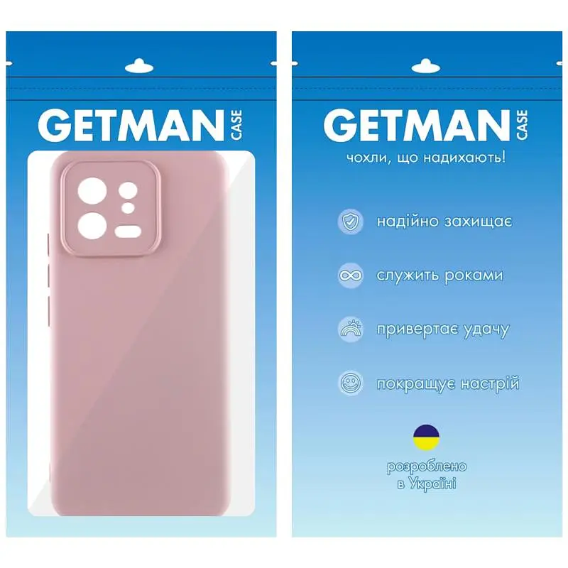Чехол TPU GETMAN Liquid Silk Full Camera для Xiaomi 13 Розовый / Pink Sand - фото 7