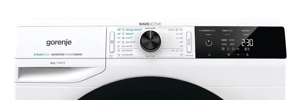 Пральна машина Gorenje з фронтальним завантаженням WEI84CPS, 8кг, 1400, A+++, Пар, глибина 54.5см, Дисплей, Білий (WEI84CPS) - фото 4