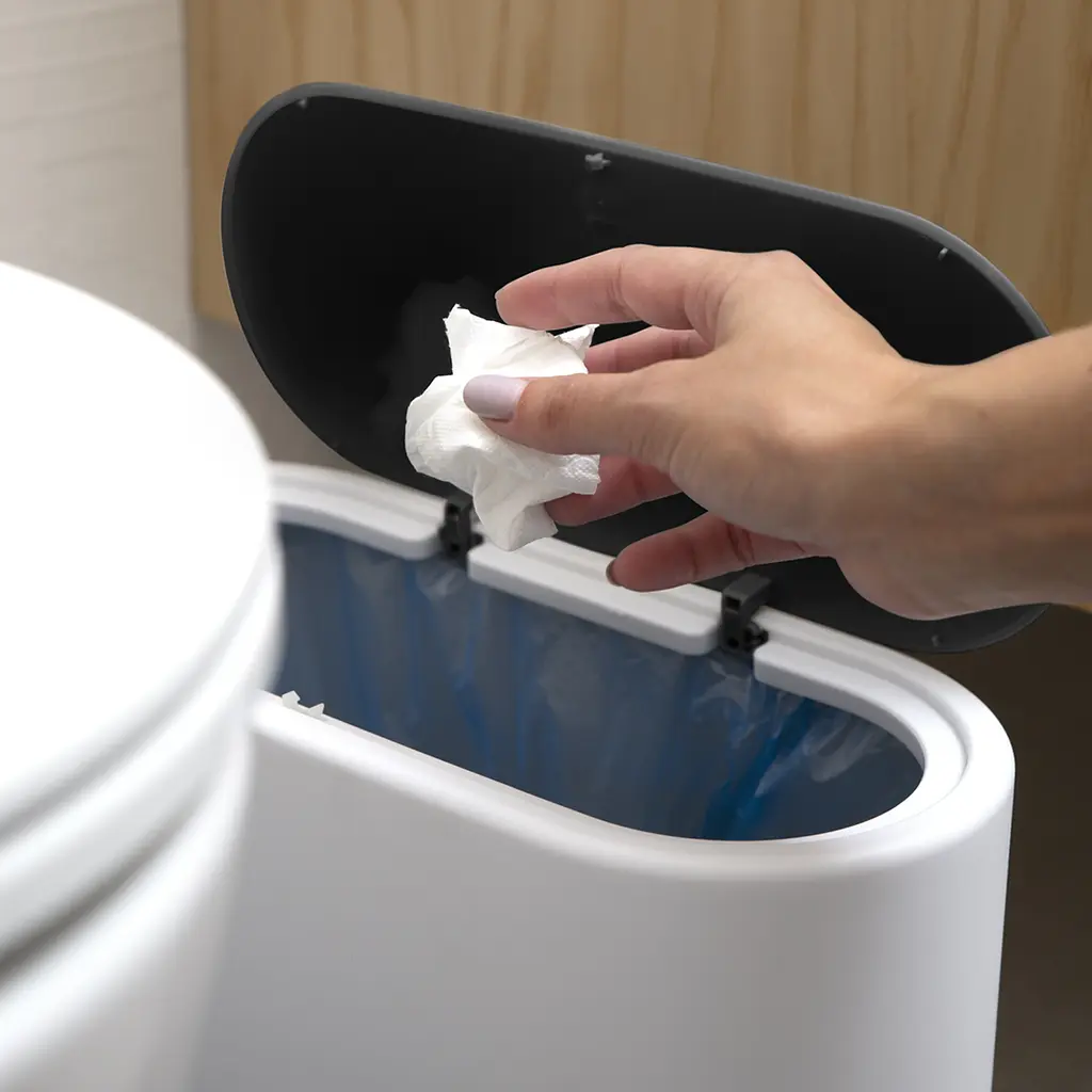 Відро для сміття МВМ My Home BP-14 біле з чорним 10 л (BP-14 WHITE/BLACK) - фото 7