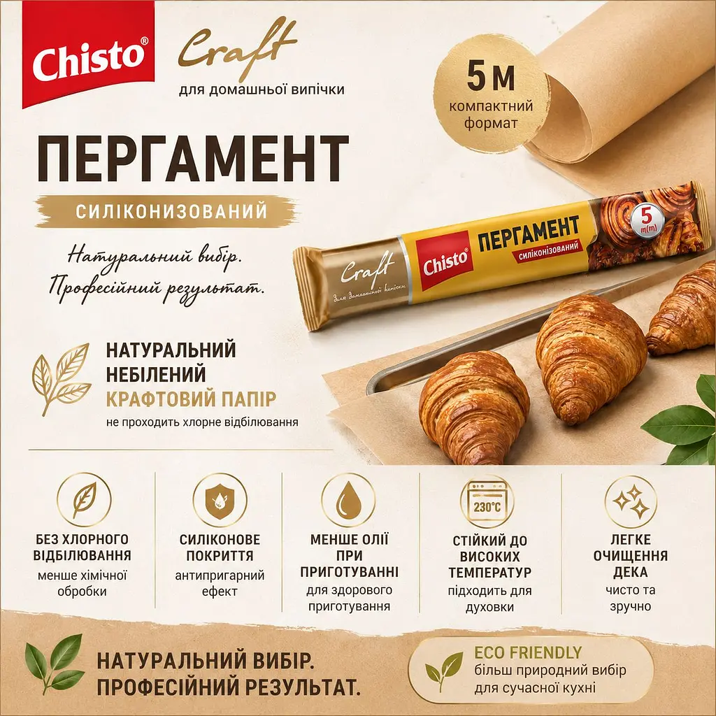Пергамент для випікання Chisto Craft 5 м  - фото 6