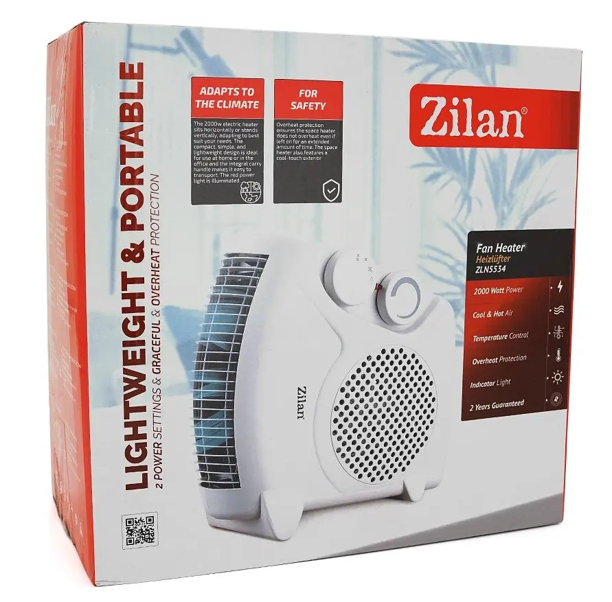 Тепловентилятор спіральний ZILAN ZLN-5534, 2000 Вт, 2 режими 1000/2000 Вт - фото 4