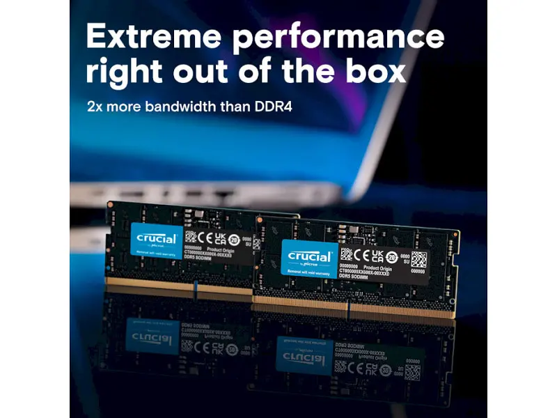 Пам'ять для ноутбуків Crucial 64 GB DDR5 5600 MHz SO-DIMM (CT64G56C46S5) - фото 6
