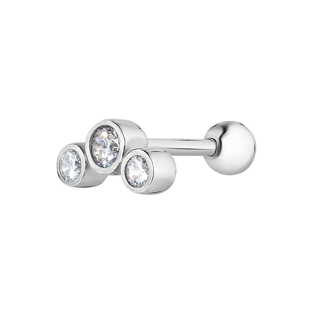 Сережка для хеліксу з білого золота Тріо (з40069)