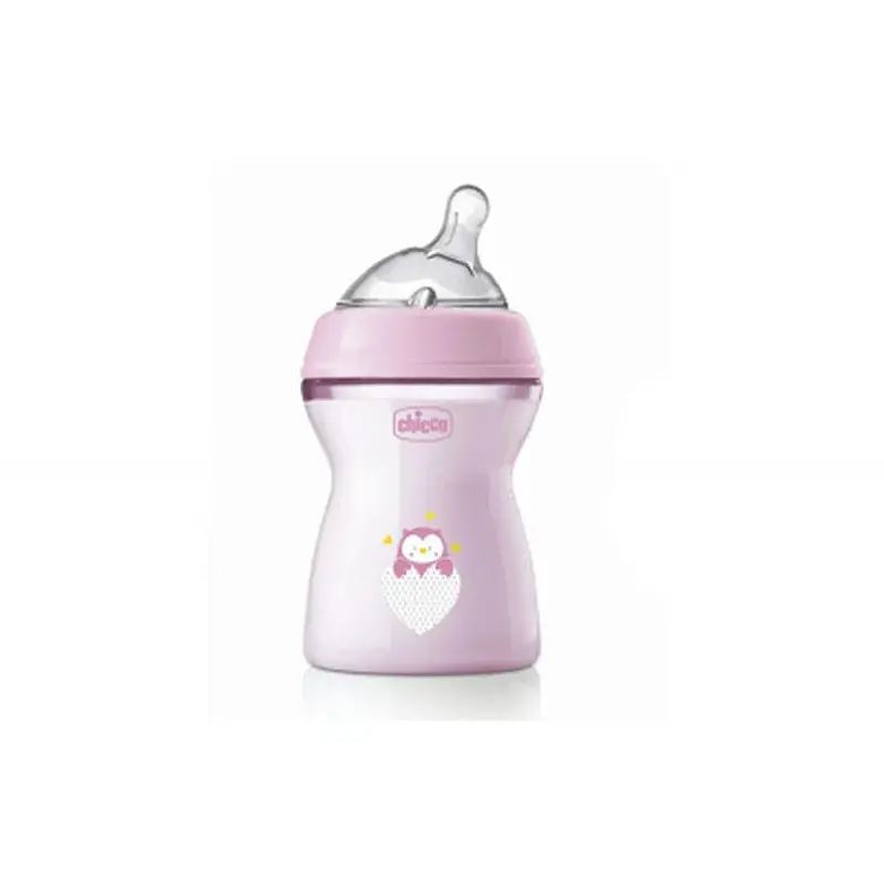 Пляшечка для годування Chicco Natural Feeling силікон середній потік 250мл рожева (81323.10)