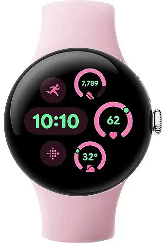 Смарт-годинник Smart Watch Google Pixel Watch 3 LTE 41mm Polished Silver/Rose Quartz Band JP - фото 2