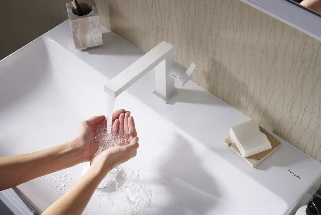Змішувач для умивальника Hansgrohe Tecturis E CoolStart EcoSmart+ з д/к push-open matt white 73020700 - фото 2