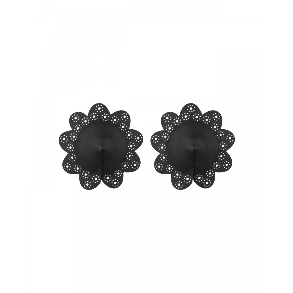 Багаторазові наклейки на соски Obsessive A770 nipple covers black, O/S, чорний - фото 2