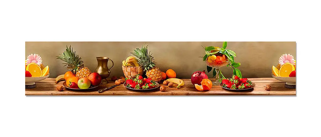 Кухонний фартух Ананаси для кухні наклейка овочі фрукти Натюрморт Коричневий 60х300 см Happy Pocket Z180430 - фото 7