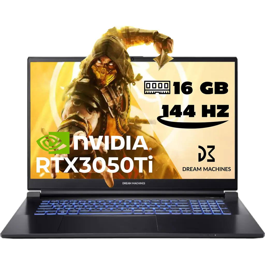 Ноутбук Dream Machines RG3050Ti-17 17.3FHD IPS 144Hz/Intel i7-12700H/32/1024F/NVD3050Ti-4/DOS (RG3050TI-17UA39)