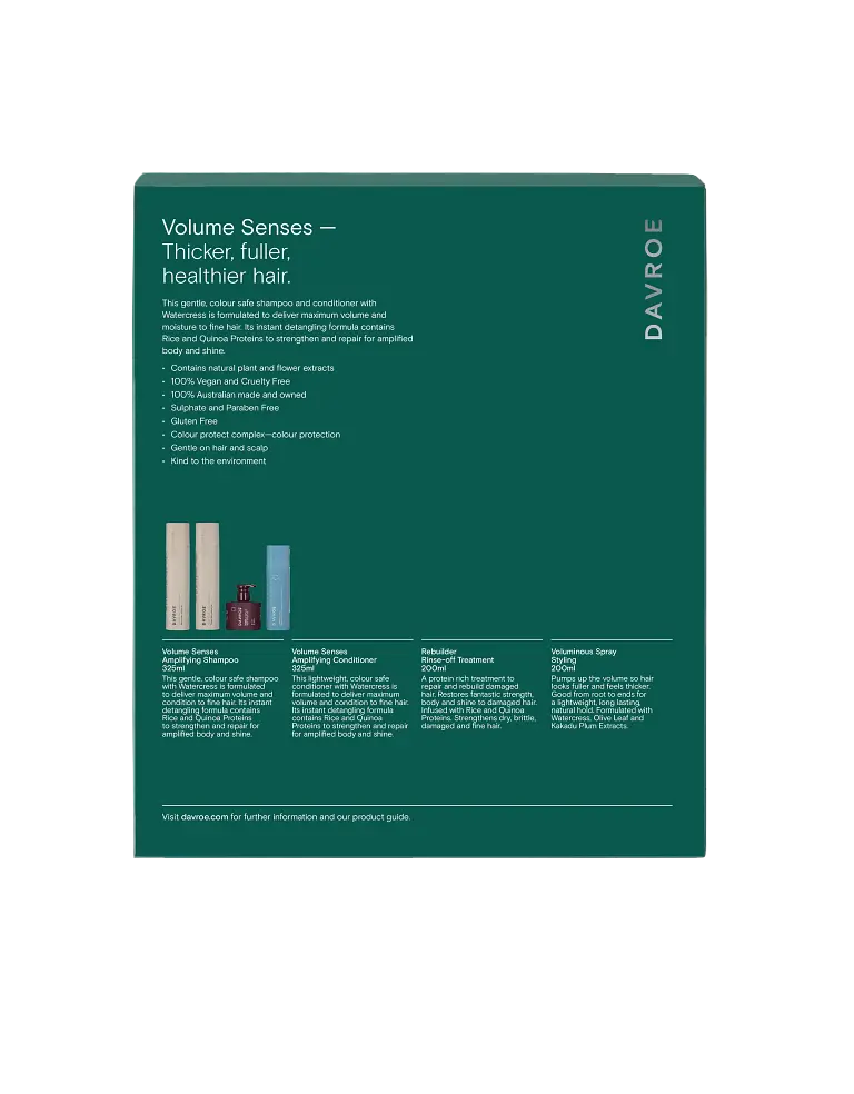 Набір Об'єм для догляду за волоссям Volume Senses Christmas Quad Pack Davroe 325 мл/325 мл/200 мл/200 мл - фото 3