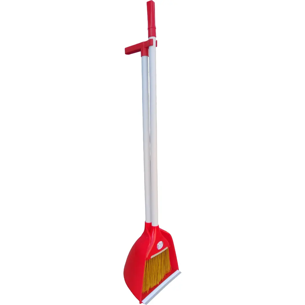 Совок для прибирання Zambak Plastik та щітка з довгими ручками червоний (ZP-128r) - фото 2