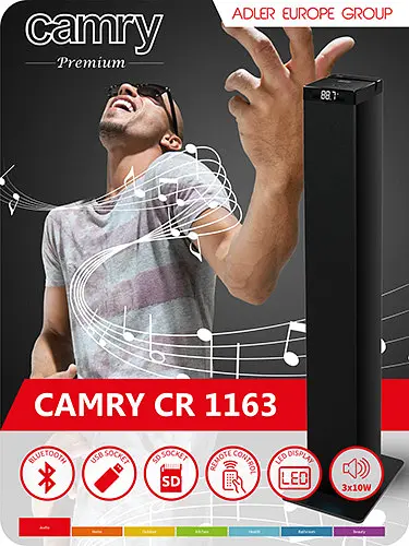 Акустична система Camry CR 1163 стерео звук, Bluetooth - фото 8