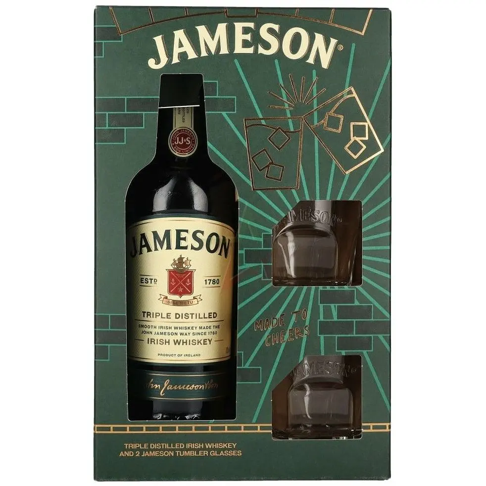 Уцінка. Набір Віскі Jameson Irish Whisky, 40%, 0,7 л + 2 келихи (304763) - фото 3