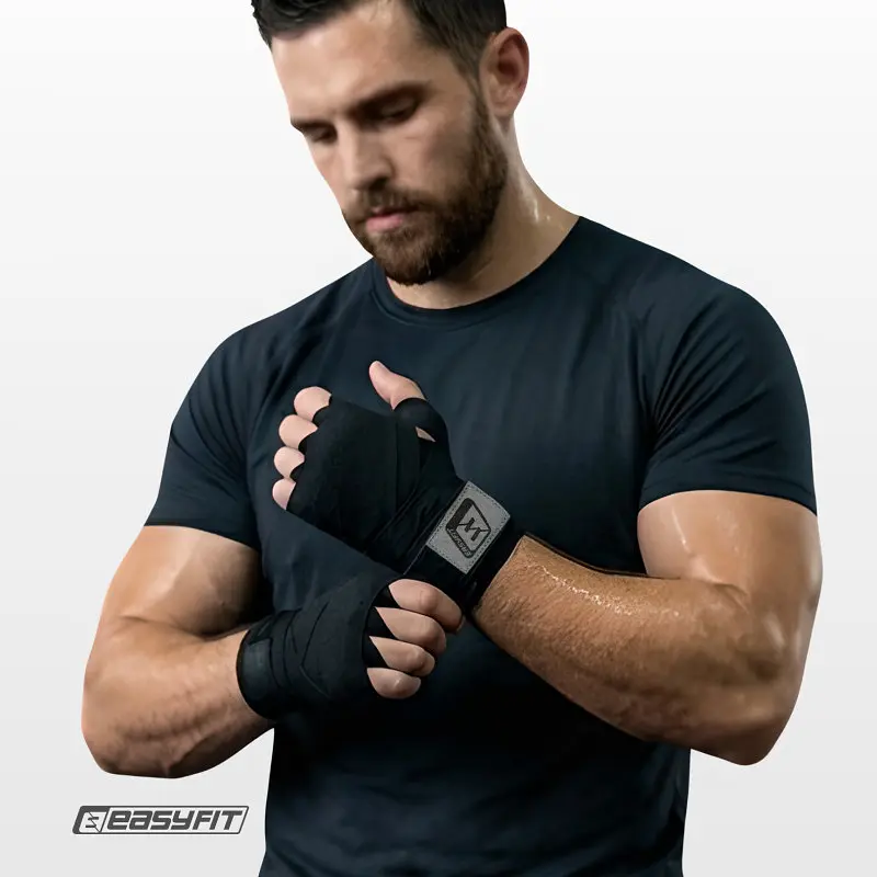 Бінти для боксу EasyFit EF-0374-30-bk, Classic Wrap, чорний 3 м - фото 7