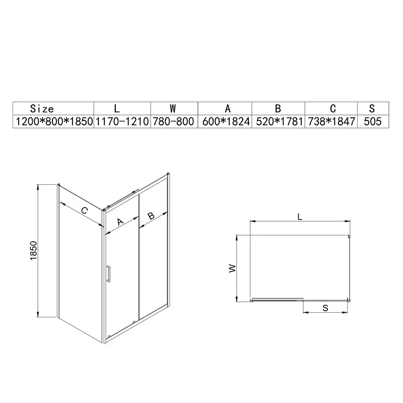 Душова кабіна з низьким піддоном Mixxus Hard SCT01-120x80x198-Tr Chrome New прозоре скло 5мм MI8428, Хром, прозорий, хром - фото 4