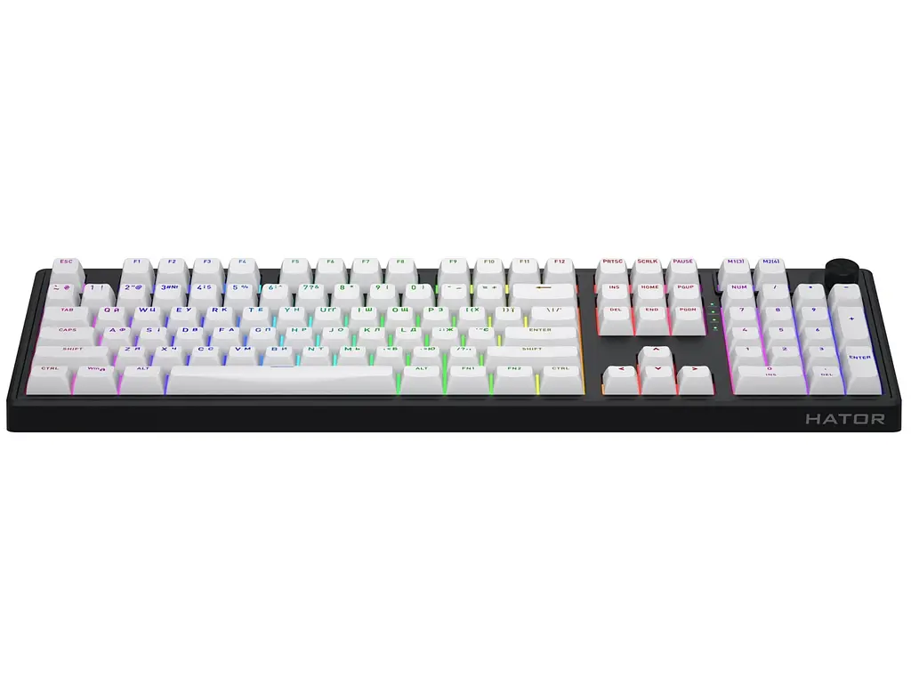Клавіатура ігрова механічна HATOR HTK-3100-UA Skyfall 100 Wireless Aurum Lemon Switch USB, 2,4 ГГц, BT 5.3 Black-White - фото 4
