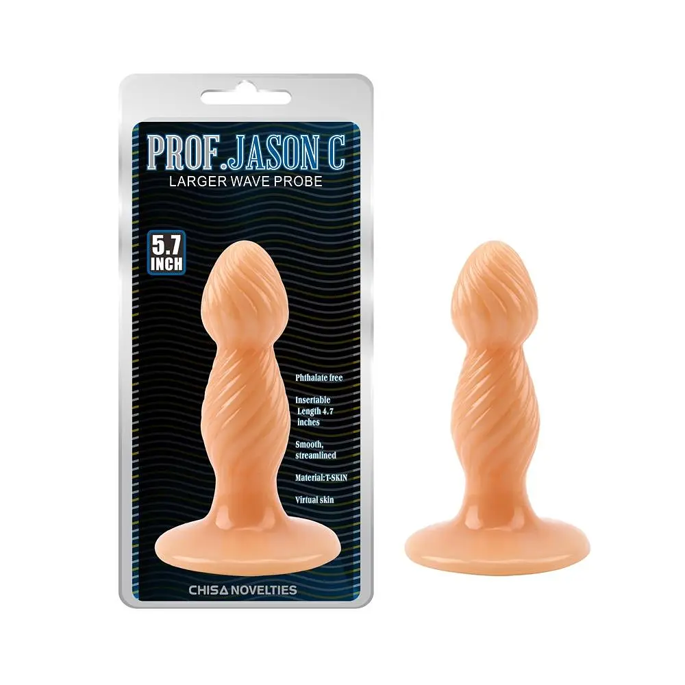 Анальна пробка Prof. Jason C Large Wave Probe 14.5 см (тілесний) - фото 6