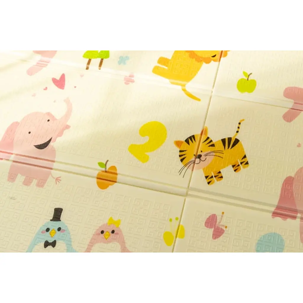 Дитячий килимок Poppet Малятко-жираф та Цифри-тварини двосторонній складний 150х180x1 см (PP021-150) - фото 4