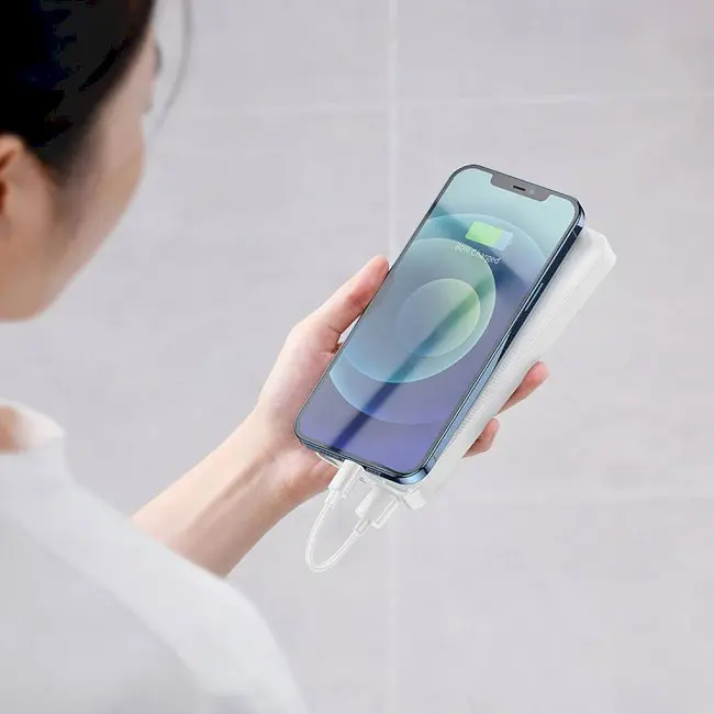 Повербанк Baseus Bipow Digital Display 2 USB + Type-C 15W 20000 mAh White - фото 11