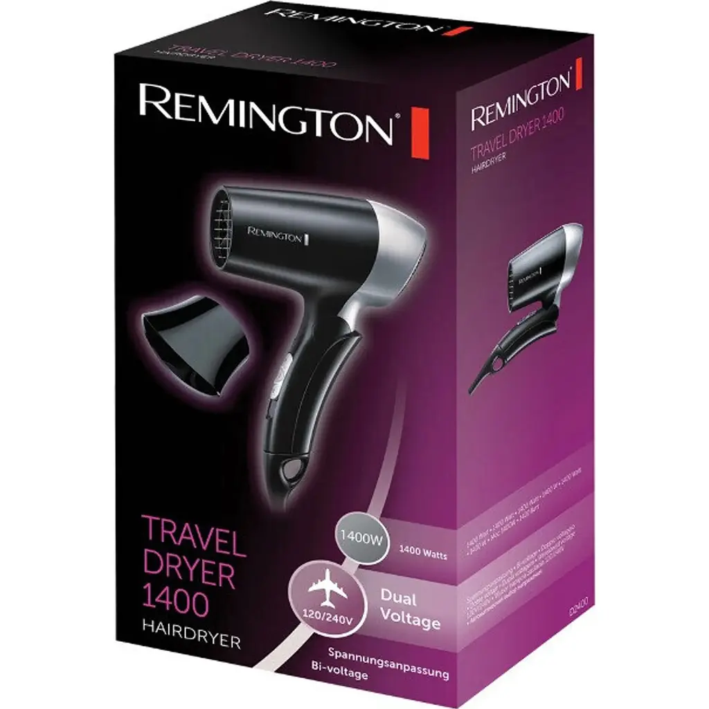 Фен дорожный Remington On The Go черный 1400 Вт (D2400) - фото 5