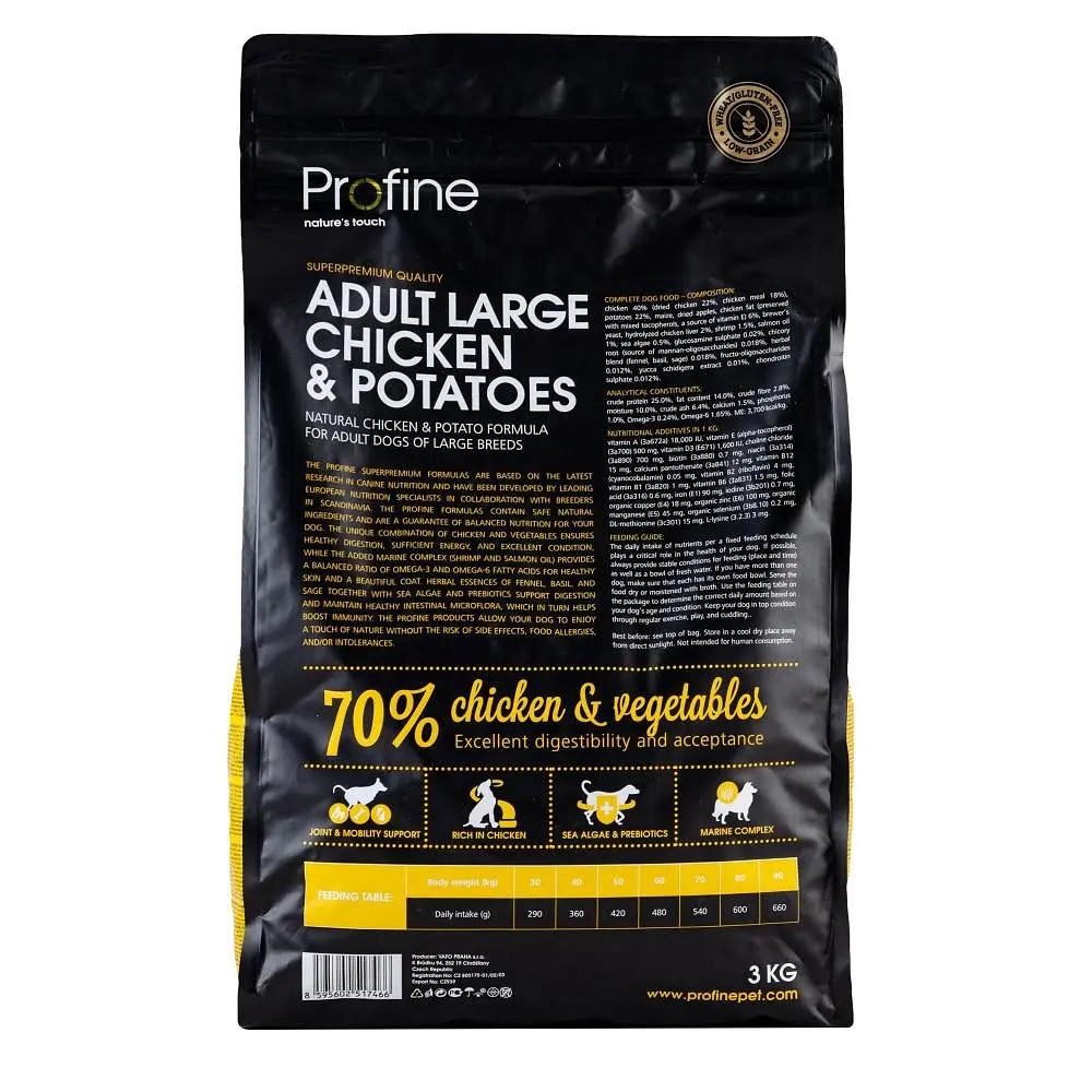 Сухий корм для дорослих собак великих порід (вагою від 25 кг) Profine Adult Large Breed Chicken 3 кг (курка) - фото 5