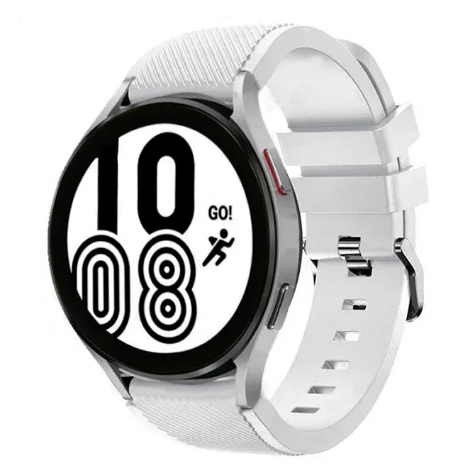Ремінець для Samsung Galaxy Watch 5 40mm - білий ширина кріплення 20мм силікон Watchbands Gear (W44-3WB17528532) - фото 2