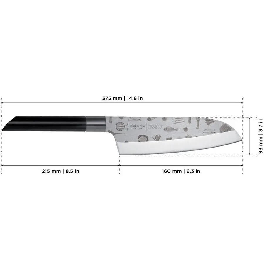 Нож сантоку Risoli Dr. Green Santoku 16 см - фото 4