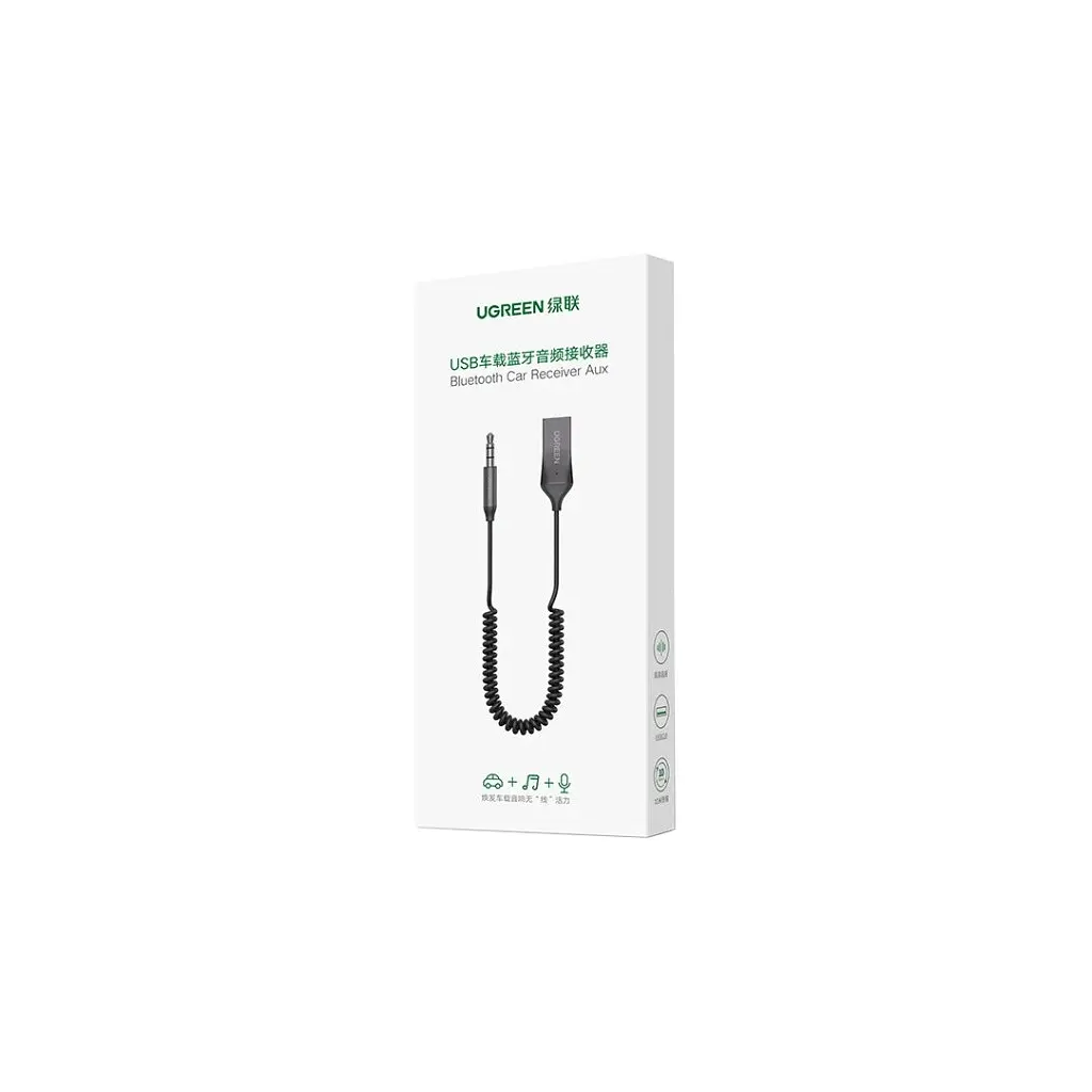 FM модулятор Ugreen Bluetooth 5.0 Aux with mic CM309 UGREEN Black (70601) - фото 3