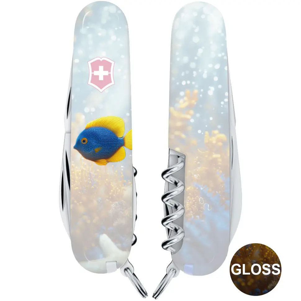 Складаний ніж Victorinox CAMPER DESIGN Жовто-блакитна рибка - фото 5