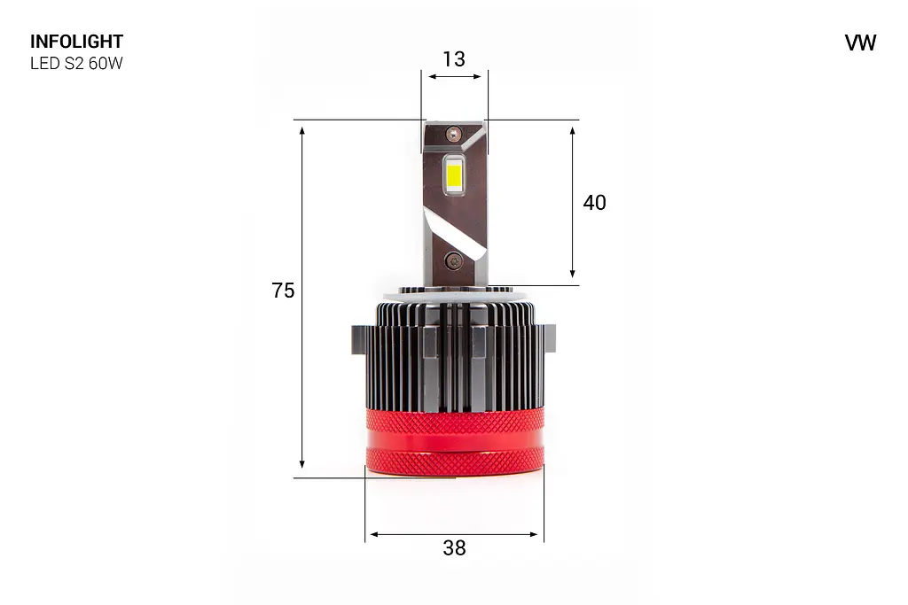 Комплект світлодіодних ламп Infolight S2 H7 VW 60W - фото 5