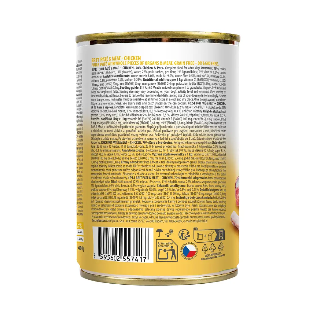 Вологий корм Brit Care Pate & Meat для собак з куркою 400 г (арт.100073/530281) - фото 2