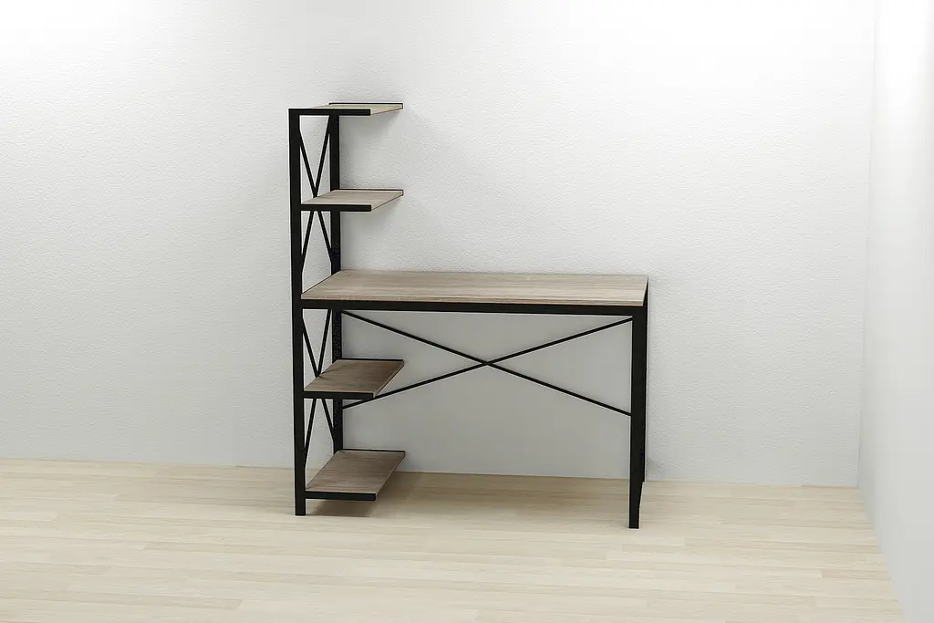 Компьютерный стол Ferrum-decor Джек 75x140x60 Черный ДСП Сонома Трюфель (FRD-104404) - фото 2