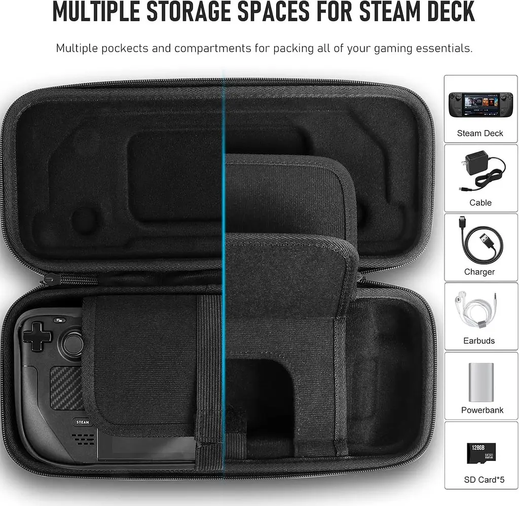 Сумка, сумісна з Steam Deck, жорсткий чохол, сумісний з аксесуарами Steam Deck, переносна дорожня сумка, універсальний чохол з від - фото 5