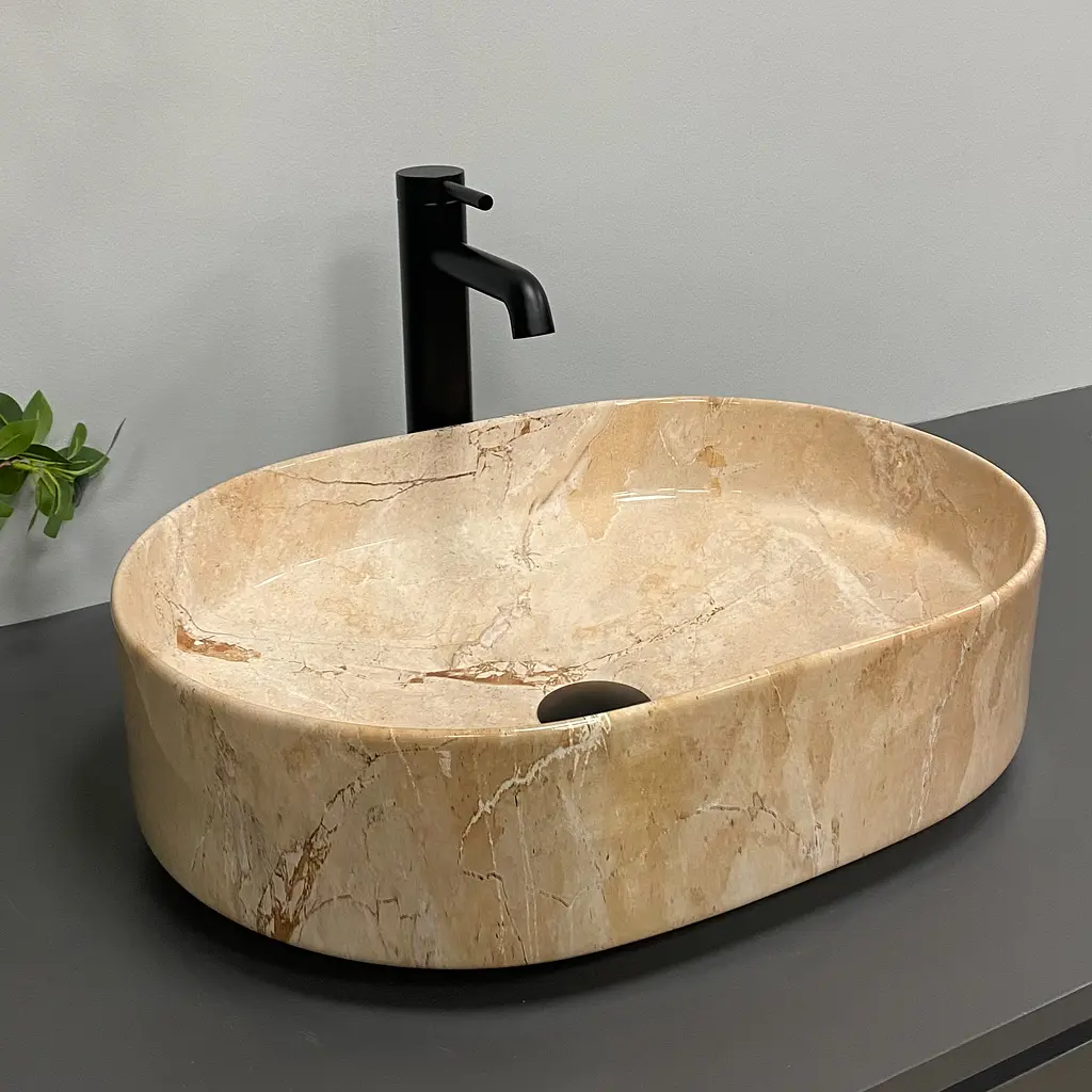 Умивальник VBI Verona 50 travertine glossy накладний VBI-011326 - фото 5