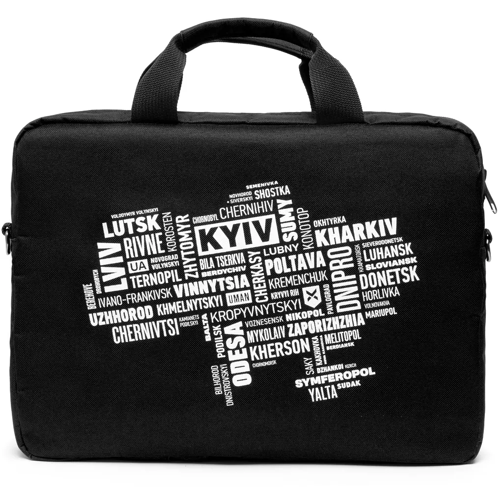 Сумка для ноутбука Vinga 14" NB1402 Black, white print (NB1402UWBK) - фото 2