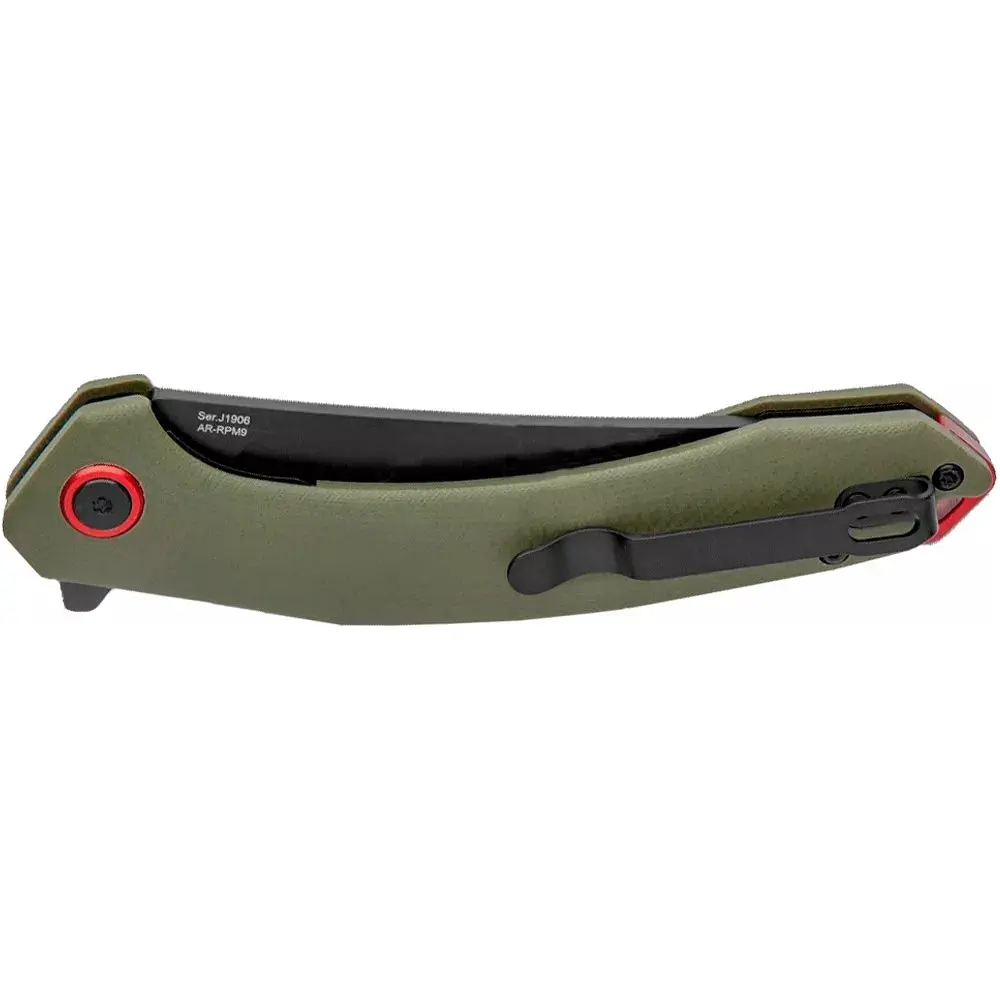 Ніж CJRB Gobi Чорний Blade, AR-RPM9 Steel, ц:зелений - фото 2