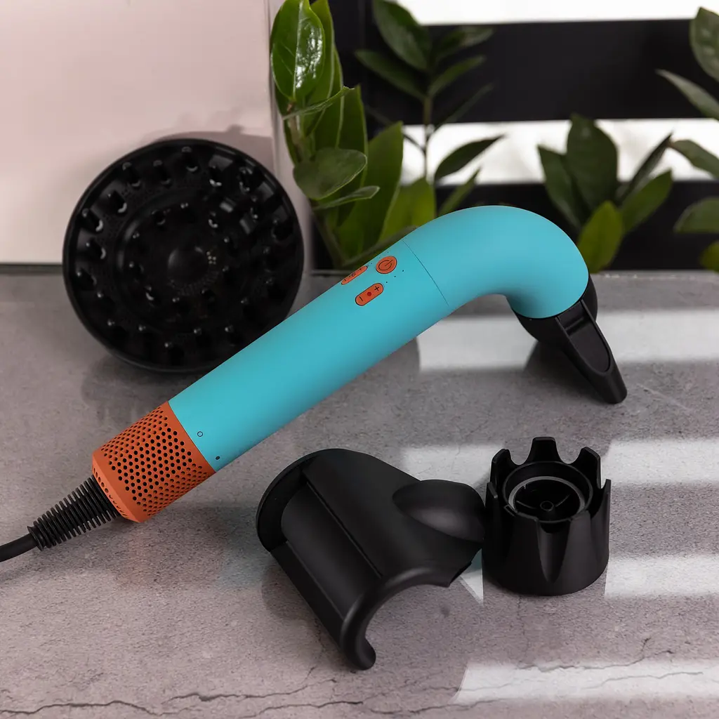 Фен-стайлер для волосся Super Hairdryer 1600 Вт 4 насадки, блакитний - фото 2