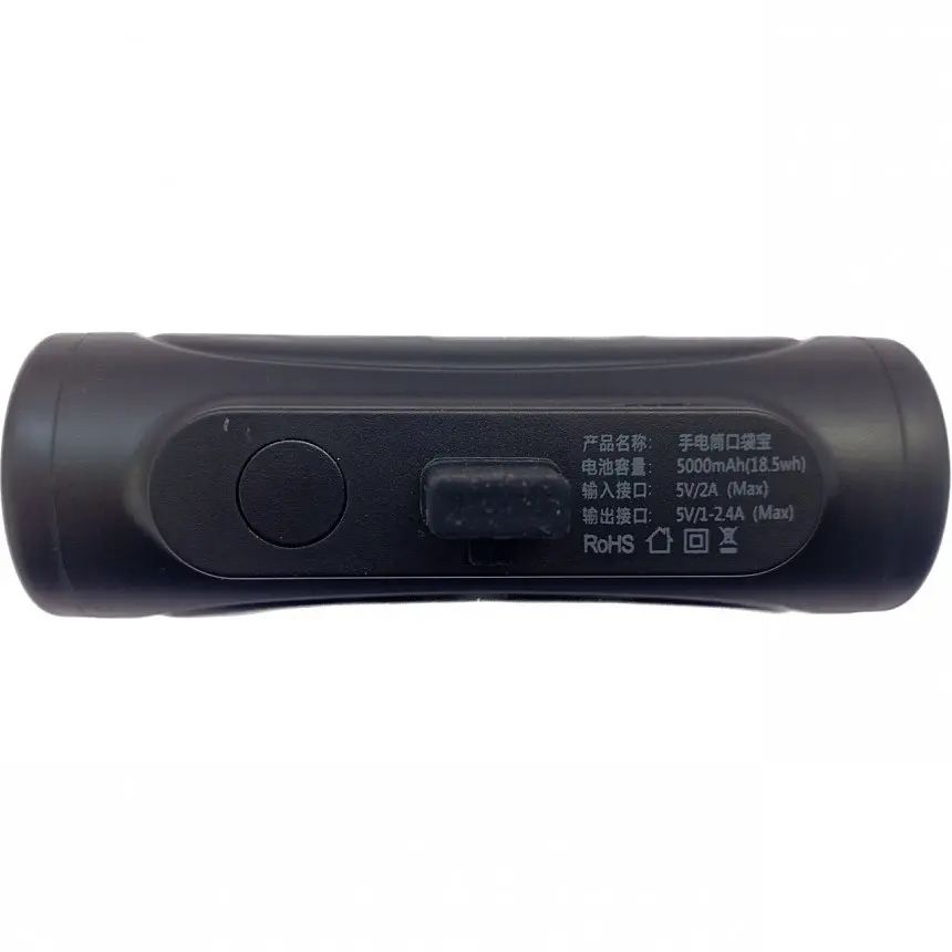 Павербанк Smart Power Bank без USB з ліхтариком для пристроїв з Type-C 5000 mAh Black (11234) - фото 4
