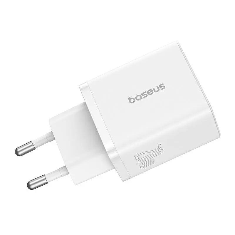 Адаптер мережевий Baseus Cube Fast Charger |1USB/1Type-C, 20W/3A, PD/QC| - фото 3