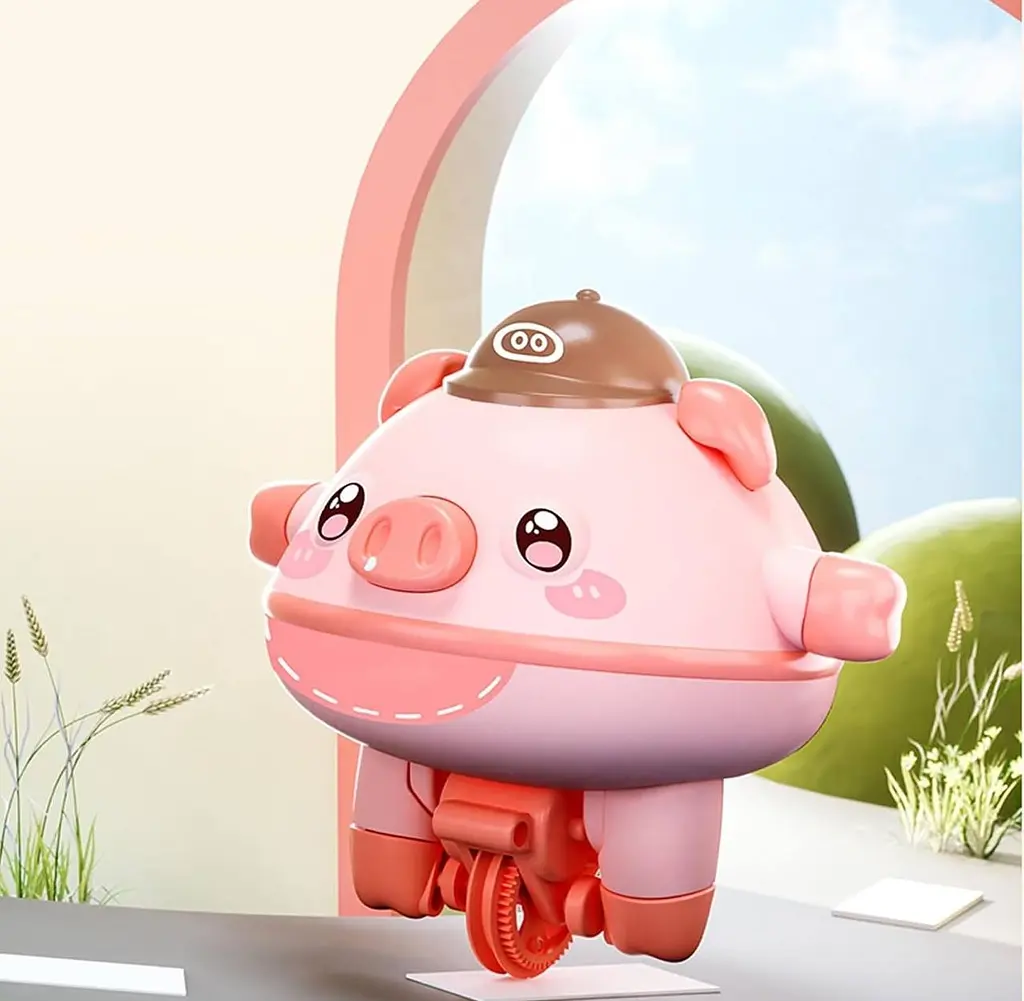Інтерактивна іграшка гіроскоп на батарейках Свинка Piggy на моноколесі - фото 2