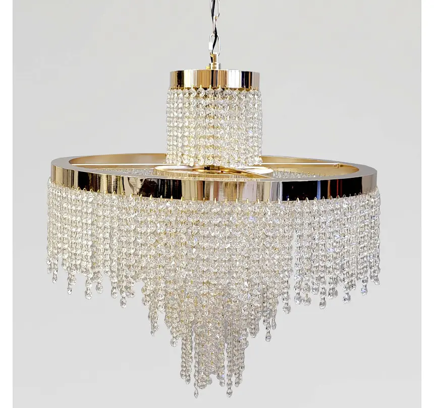 Золота багатоярусна LED люстра 376-600GD Artlight діаметром 60 см - фото 5